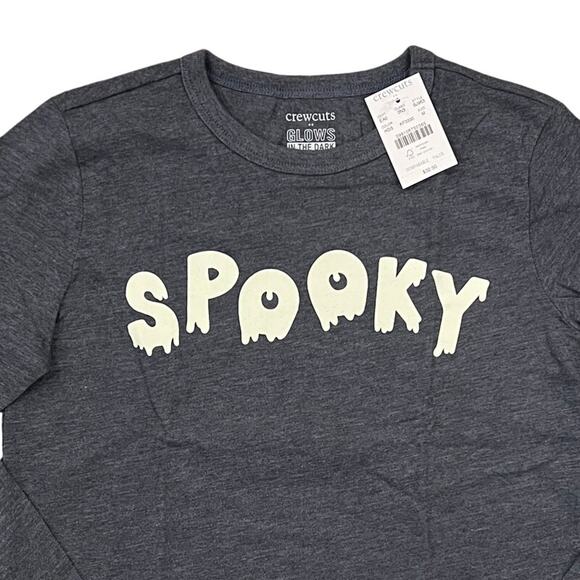 NWT J. Crew Boys Charcoal Grey W/Glow-in-the-Dark "Spooky" Halloween Tee - Picture 3 of 6